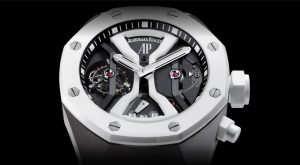 The sturdy copy Audemars Piguet Royal Oak Concept 26580IO.OO.D010CA.01 watches have titanium cases and white ceramic bezels and crowns.