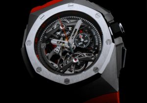 The 44 mm fake Audemars Piguet Royal Oak Concept 26587TI.OO.D067CA.01 watches have skeleton dials.