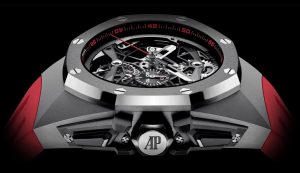 The sturdy copy Audemars Piguet Royal Oak Concept 26587TI.OO.D067CA.01 watches are made from titanium.