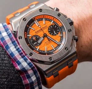 The orange dials copy Audemars Piguet Royal Oak Offshore 26703ST.OO.A070CA.01 watches have orange dials.