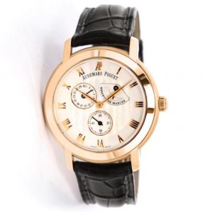 The 18k rose gold copy watches have silvery dials.